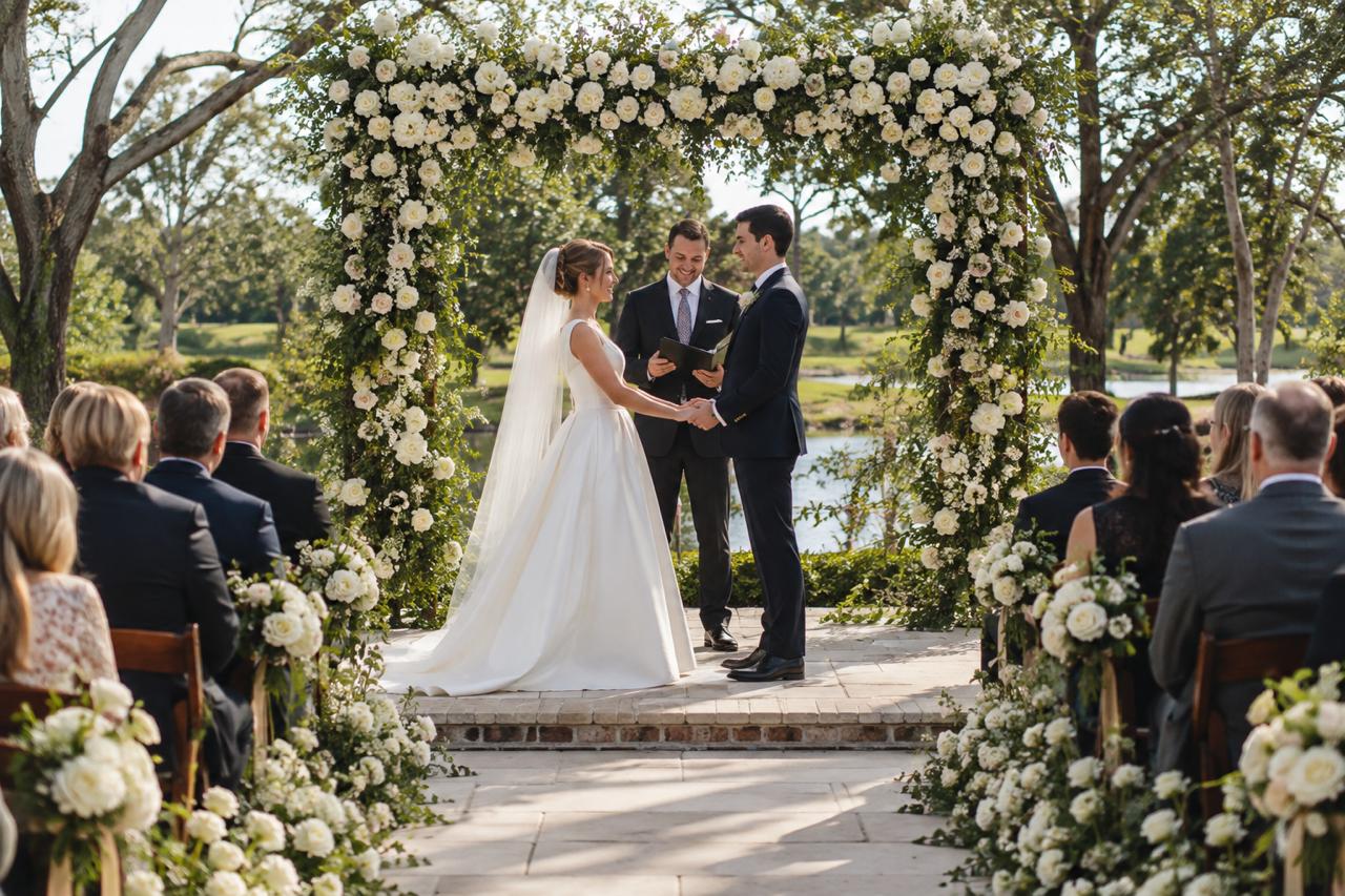 Gold wedding videography package — 6 hours coverage, highlight reel, cinematic film in Tampa, Orlando, Florida